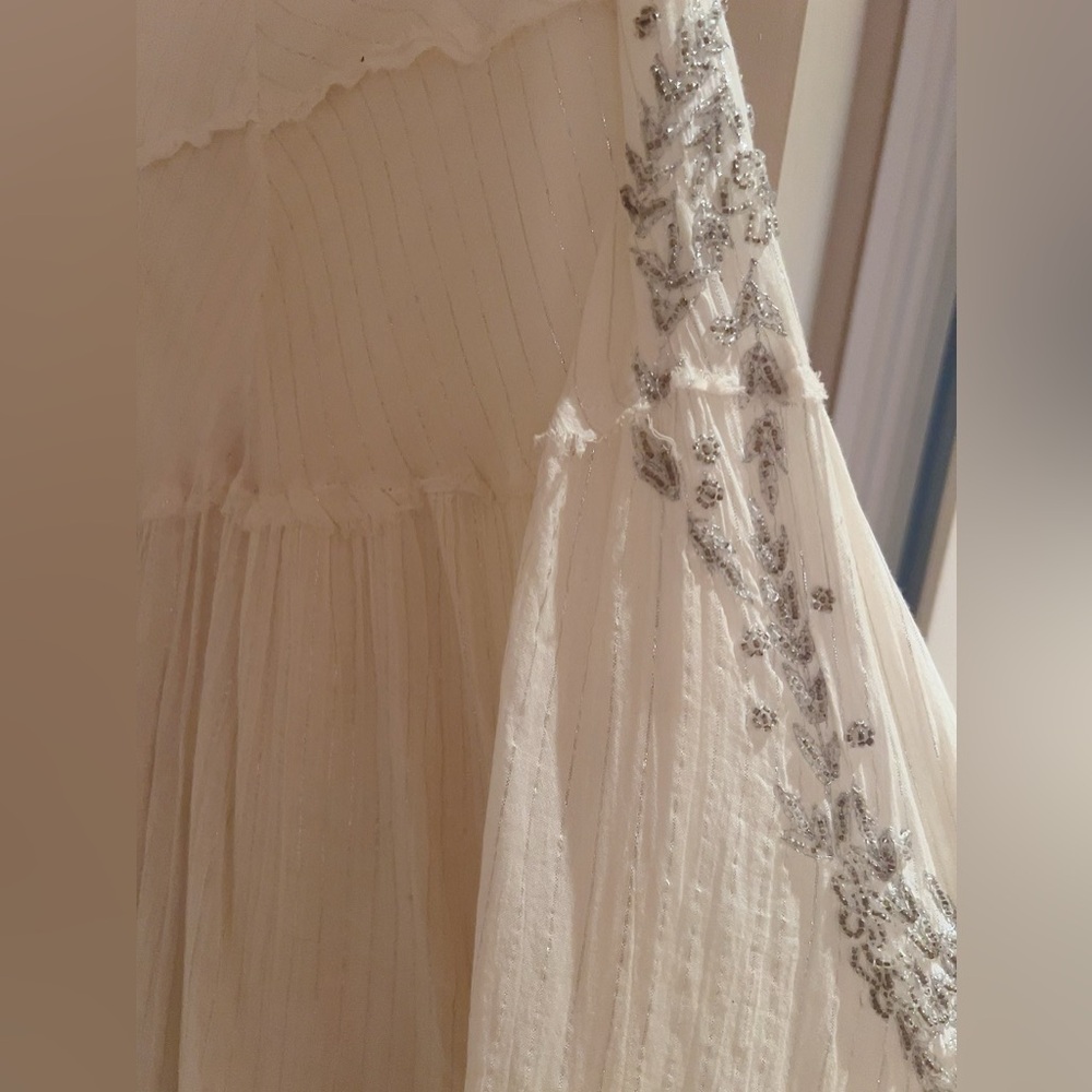 bebe Ivory Maxi Skirt with Metallic Details - Picture 2 of 10